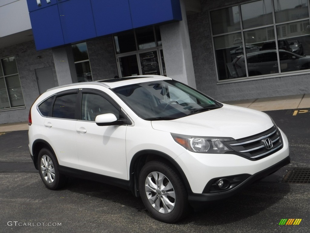 2012 CR-V EX-L 4WD - White Diamond Pearl / Beige photo #1