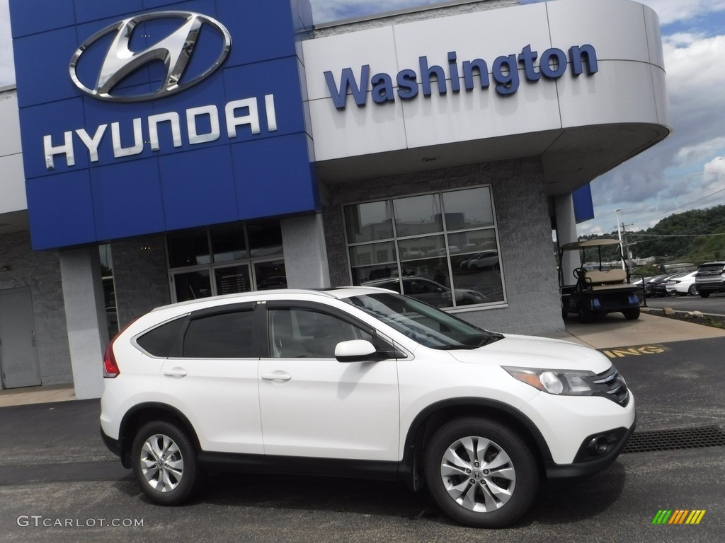 2012 CR-V EX-L 4WD - White Diamond Pearl / Beige photo #2