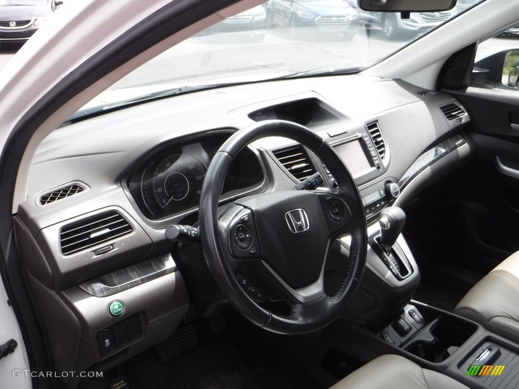 2012 CR-V EX-L 4WD - White Diamond Pearl / Beige photo #12