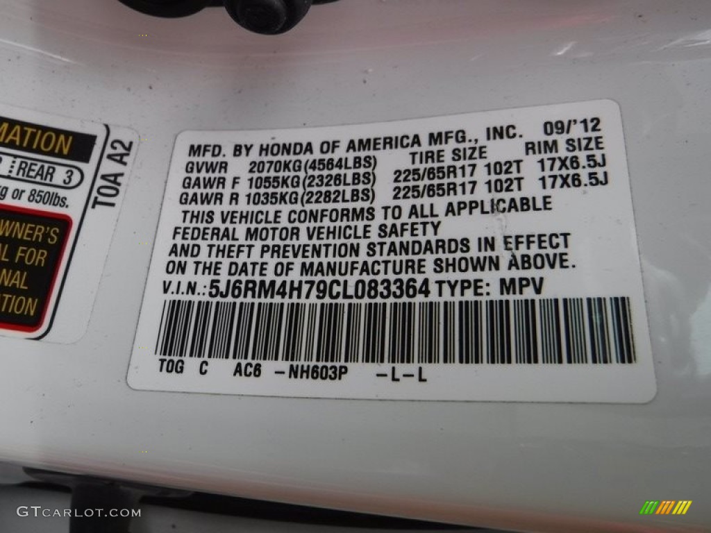2012 CR-V EX-L 4WD - White Diamond Pearl / Beige photo #28