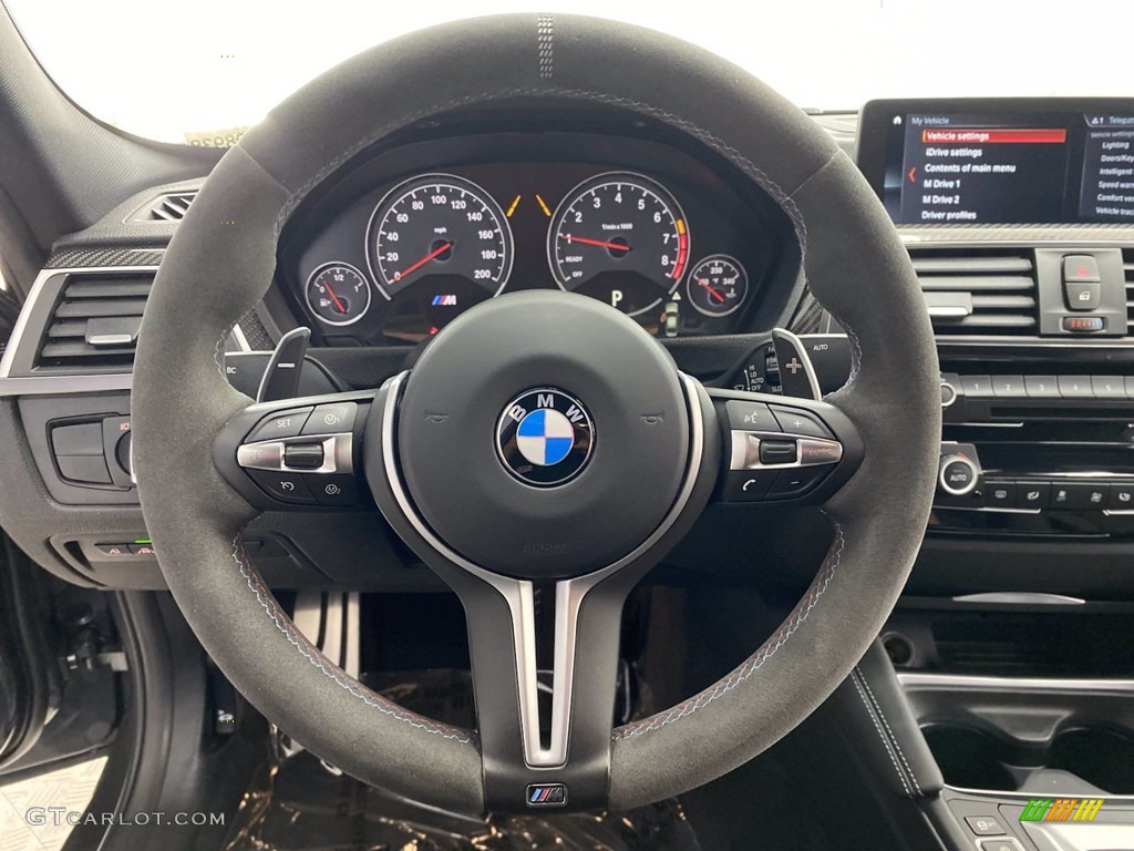 2018 BMW M3 Sedan Black Steering Wheel Photo #142385520