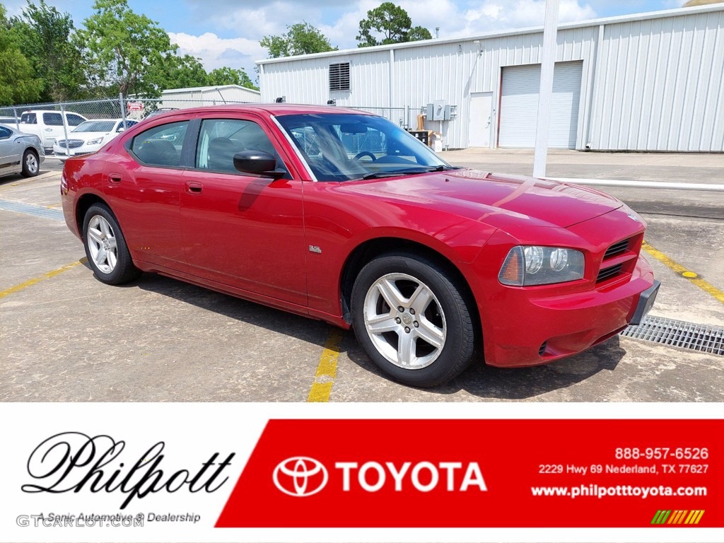 2008 Charger SE - Inferno Red Crystal Pearl / Dark/Light Slate Gray photo #1