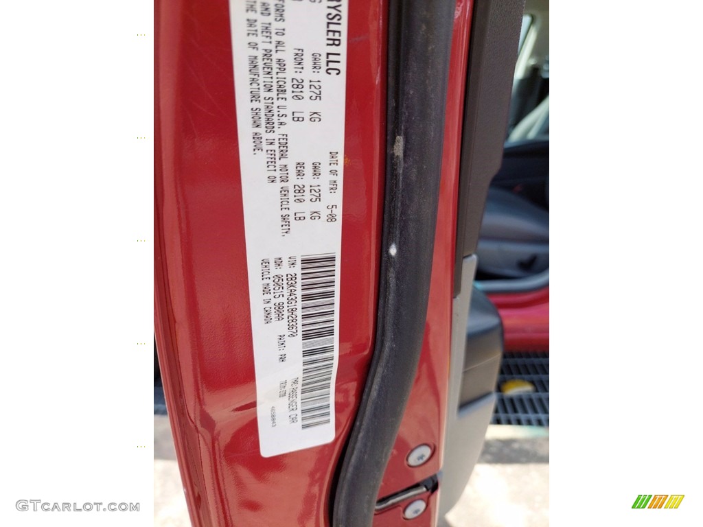 2008 Charger SE - Inferno Red Crystal Pearl / Dark/Light Slate Gray photo #29