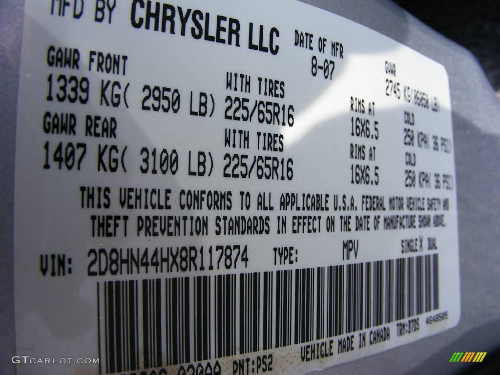 2008 Grand Caravan SE - Bright Silver Metallic / Medium Slate Gray/Light Shale photo #31