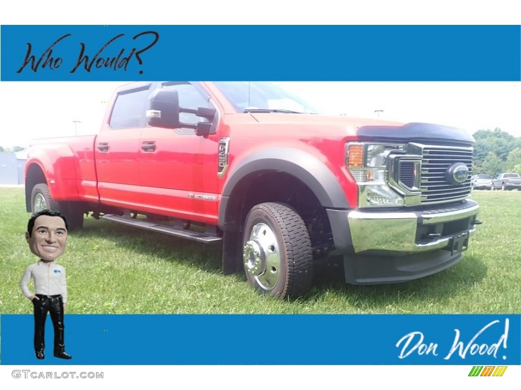2020 F450 Super Duty STX Crew Cab 4x4 - Race Red / Medium Earth Gray photo #1