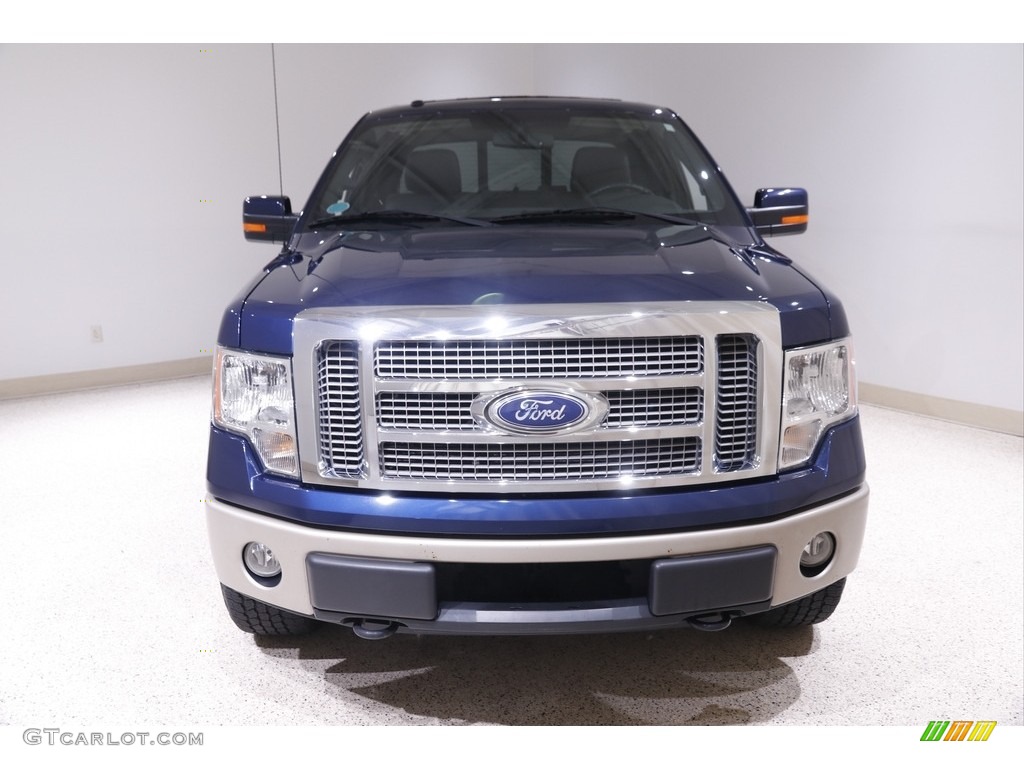 2010 F150 Lariat SuperCab 4x4 - Dark Blue Pearl Metallic / Black photo #2