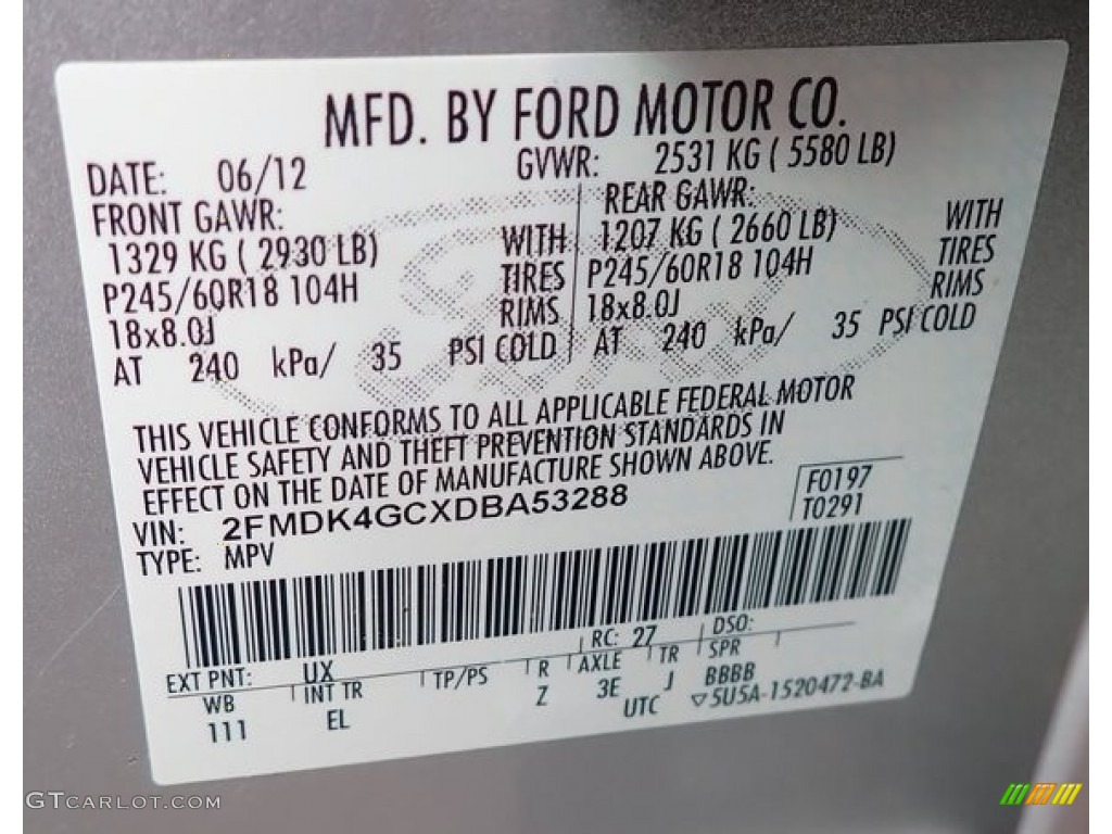 2013 Edge SE AWD - Ingot Silver Metallic / Charcoal Black photo #43