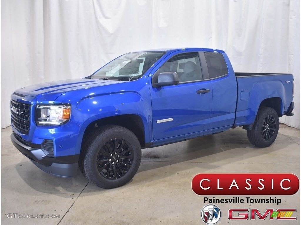2021 Canyon Elevation Extended Cab 4x4 - Dynamic Blue Metallic / Jet Black/Dark Ash photo #1