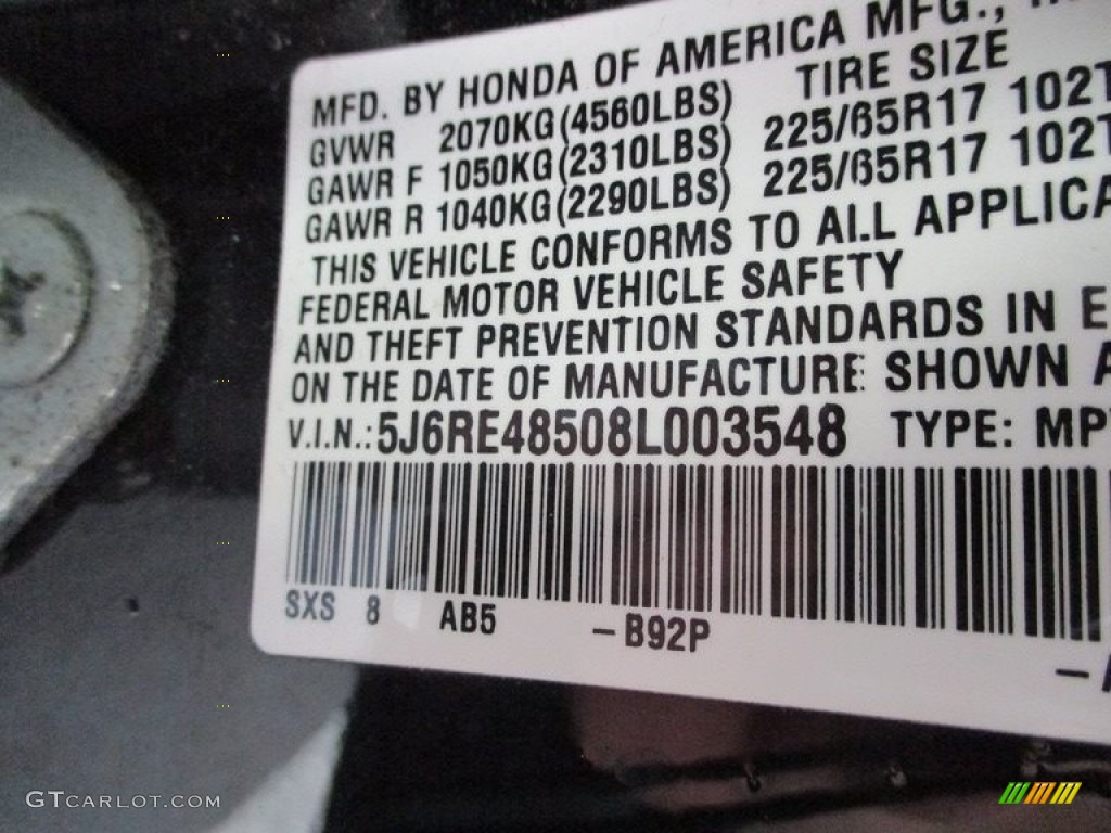2008 CR-V EX 4WD - Nighthawk Black Pearl / Black photo #19