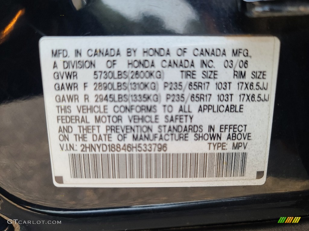 2006 MDX Touring - Nighthawk Black Pearl / Ebony photo #29
