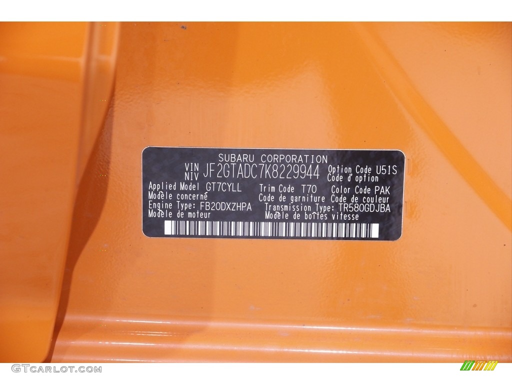 2019 Crosstrek 2.0i Premium - Sunshine Orange / Black photo #20
