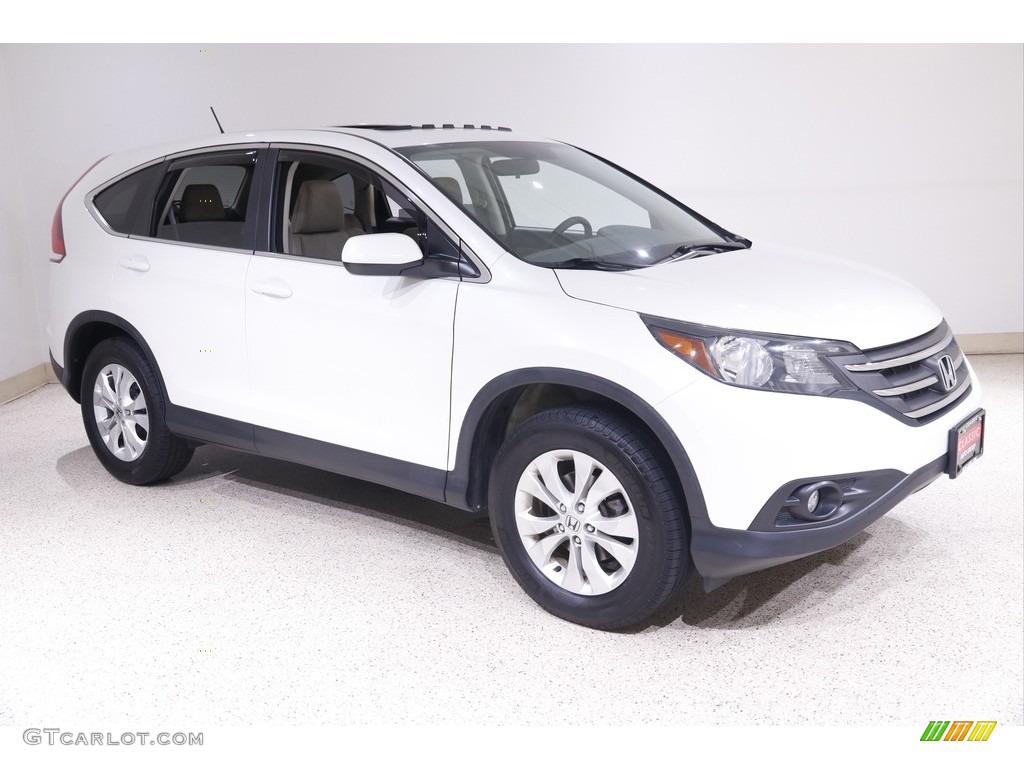 2014 CR-V EX AWD - White Diamond Pearl / Beige photo #1