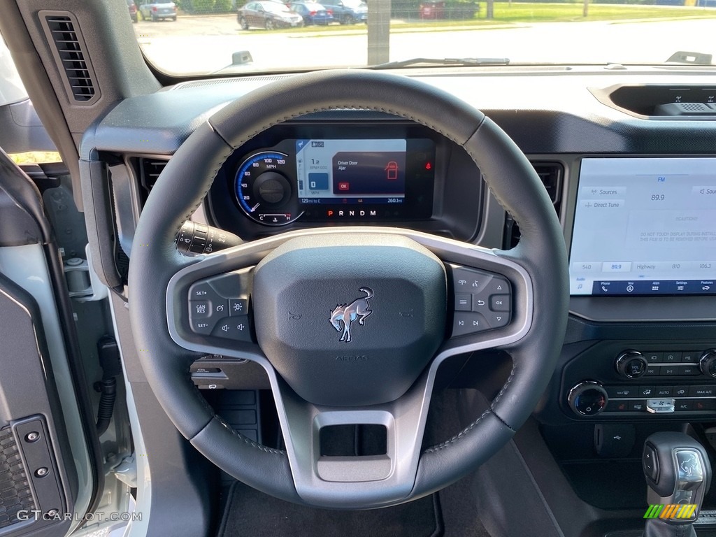 2021 Ford Bronco Big Bend 4x4 2-Door Space Gray/Navy Pier Steering Wheel Photo #142412460