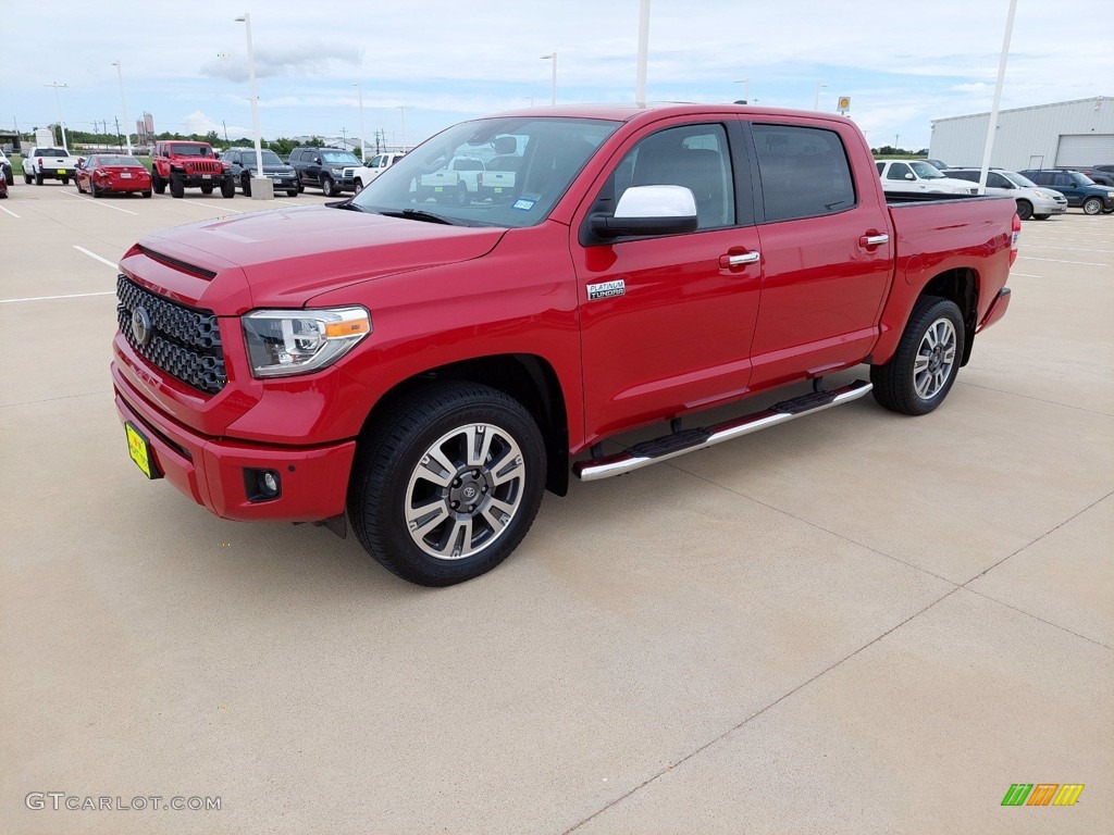 2020 Tundra Platinum CrewMax - Barcelona Red Metallic / Black photo #3