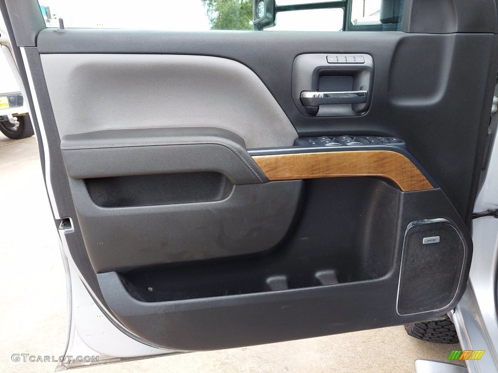 2018 Chevrolet Silverado 3500HD LTZ Crew Cab 4x4 Dark Ash/Jet Black Door Panel Photo #142416763