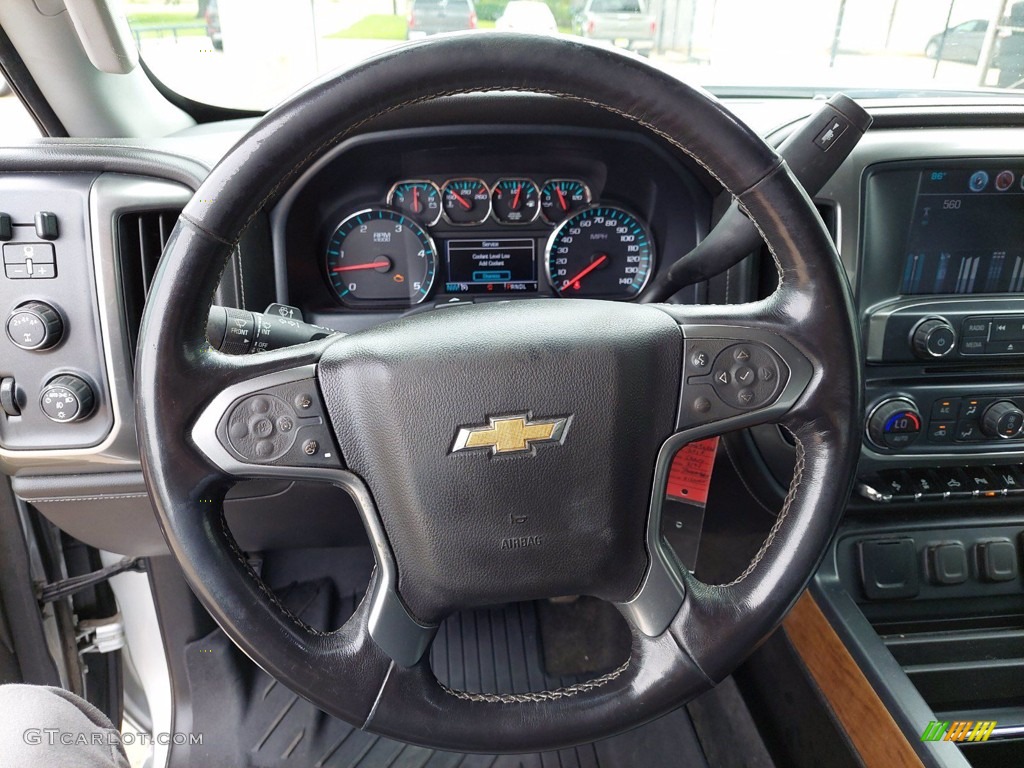 2018 Chevrolet Silverado 3500HD LTZ Crew Cab 4x4 Dark Ash/Jet Black Steering Wheel Photo #142416810