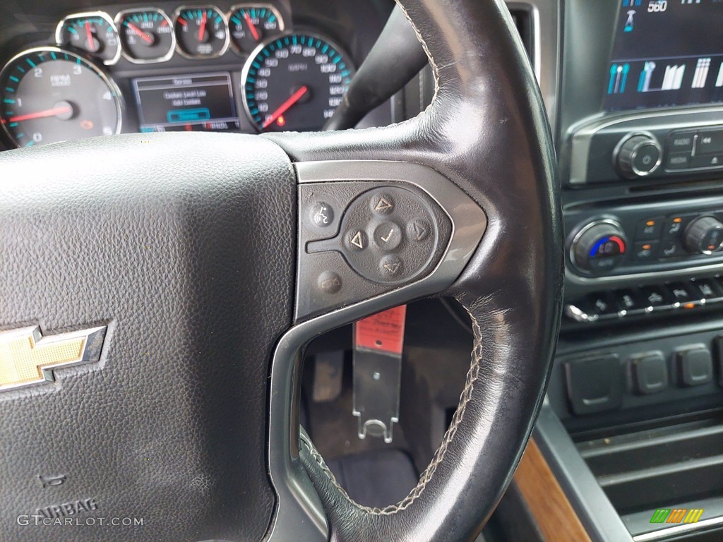 2018 Chevrolet Silverado 3500HD LTZ Crew Cab 4x4 Dark Ash/Jet Black Steering Wheel Photo #142416865