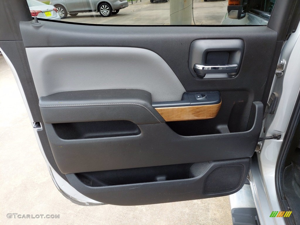 2018 Chevrolet Silverado 3500HD LTZ Crew Cab 4x4 Dark Ash/Jet Black Door Panel Photo #142417030