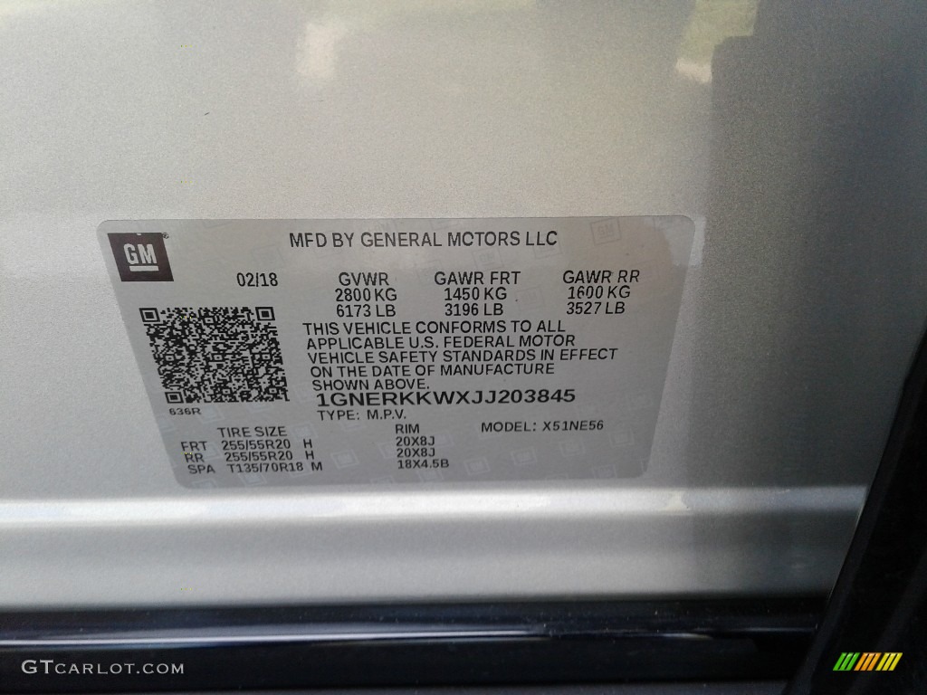 2018 Traverse Premier - Silver Ice Metallic / Jet Black photo #39