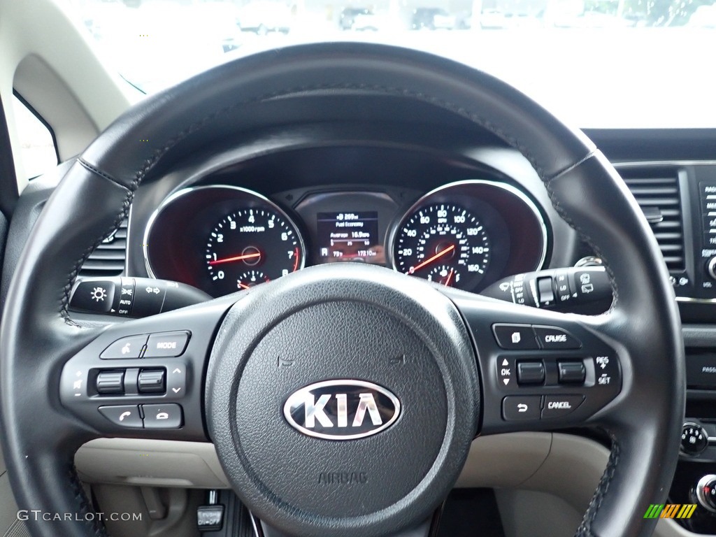 2019 Kia Sedona EX Dark Graphite Steering Wheel Photo #142417747