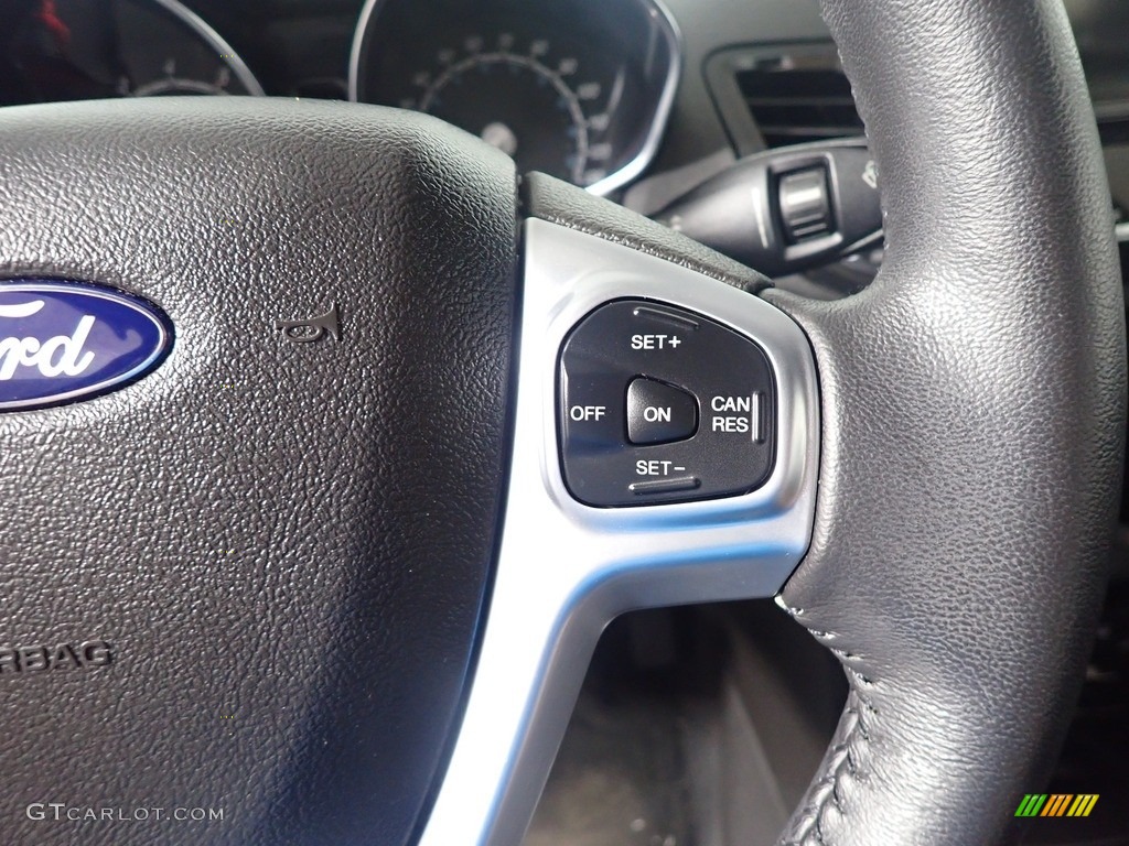 2015 Ford Fiesta Titanium Sedan Charcoal Black Steering Wheel Photo #142420393