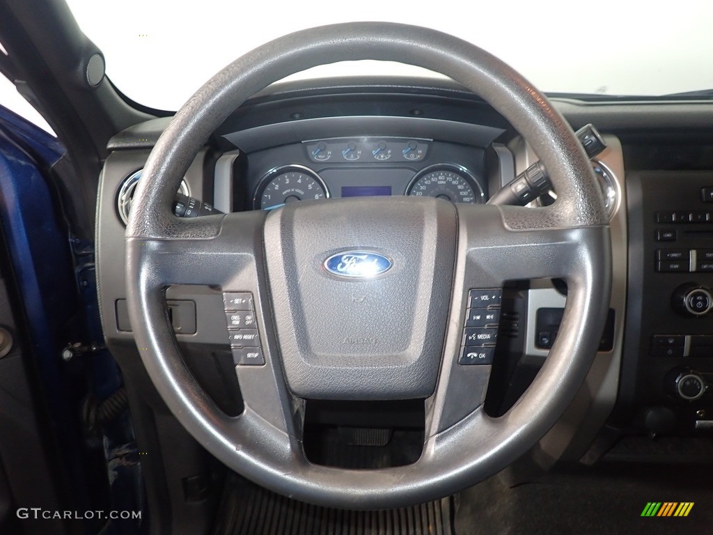 2014 Ford F150 XLT SuperCab 4x4 Steel Grey Steering Wheel Photo #142422097