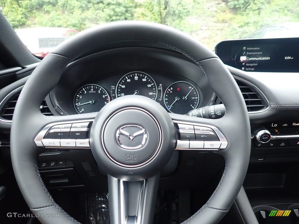 2021 Mazda Mazda3 2.5 Turbo Hatchback AWD Black Steering Wheel Photo #142422946
