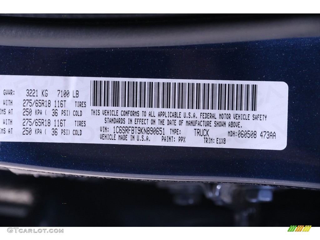 2019 1500 Big Horn Quad Cab 4x4 - Patriot Blue Pearl / Black/Diesel Gray photo #19