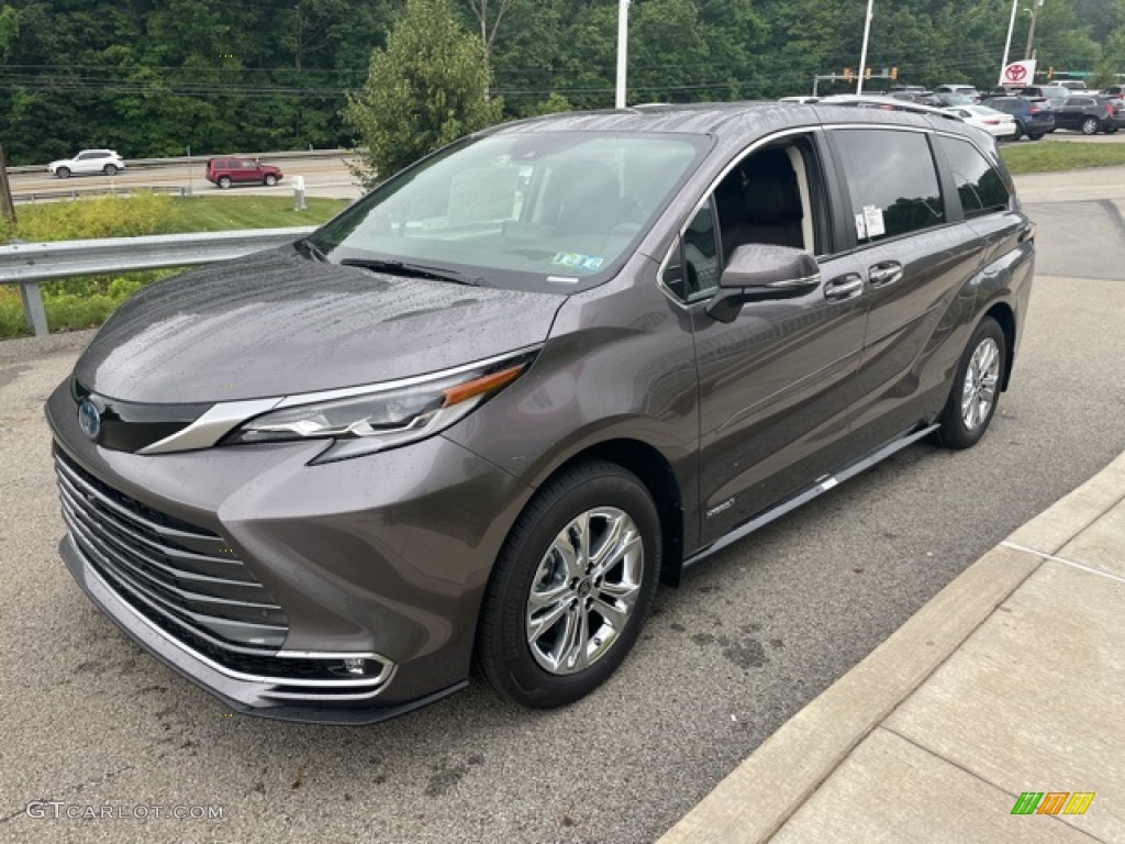 Predawn Gray Mica 2021 Toyota Sienna Platinum AWD Hybrid Exterior Photo #142429228