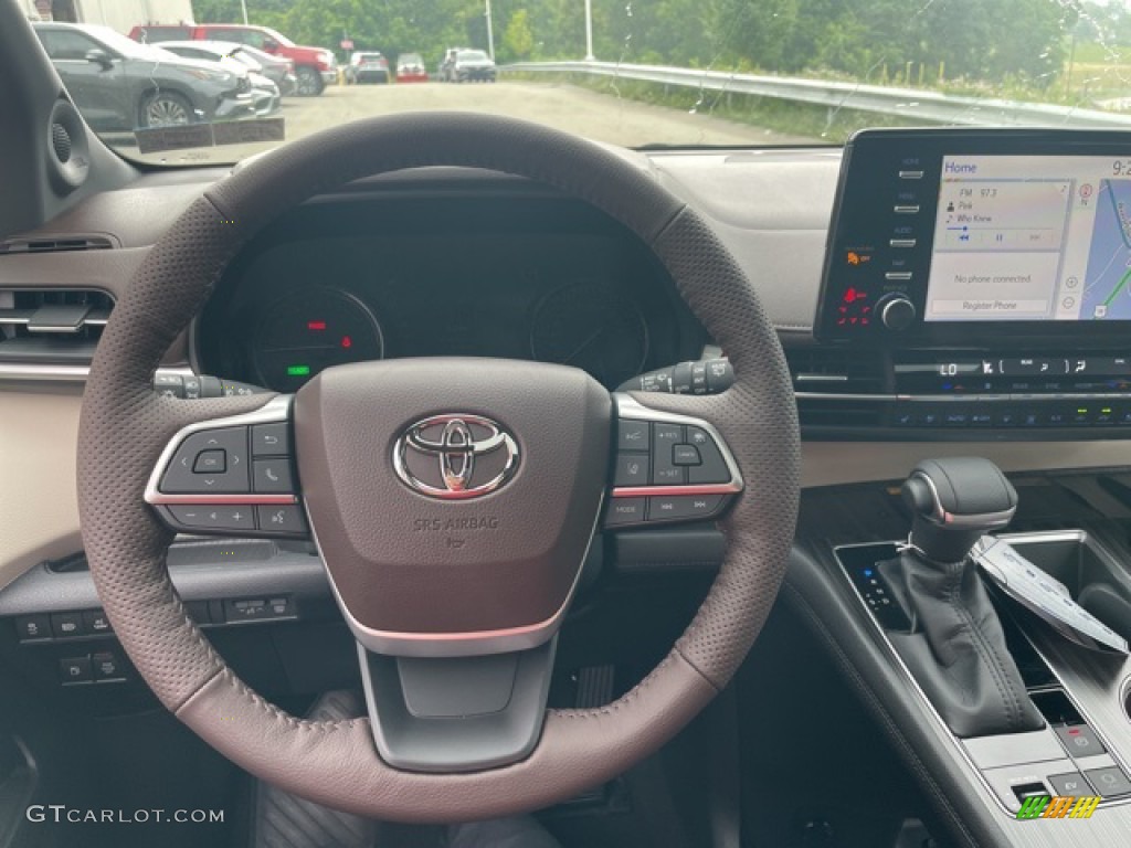 2021 Toyota Sienna Platinum AWD Hybrid Noble Brown Steering Wheel Photo #142429571
