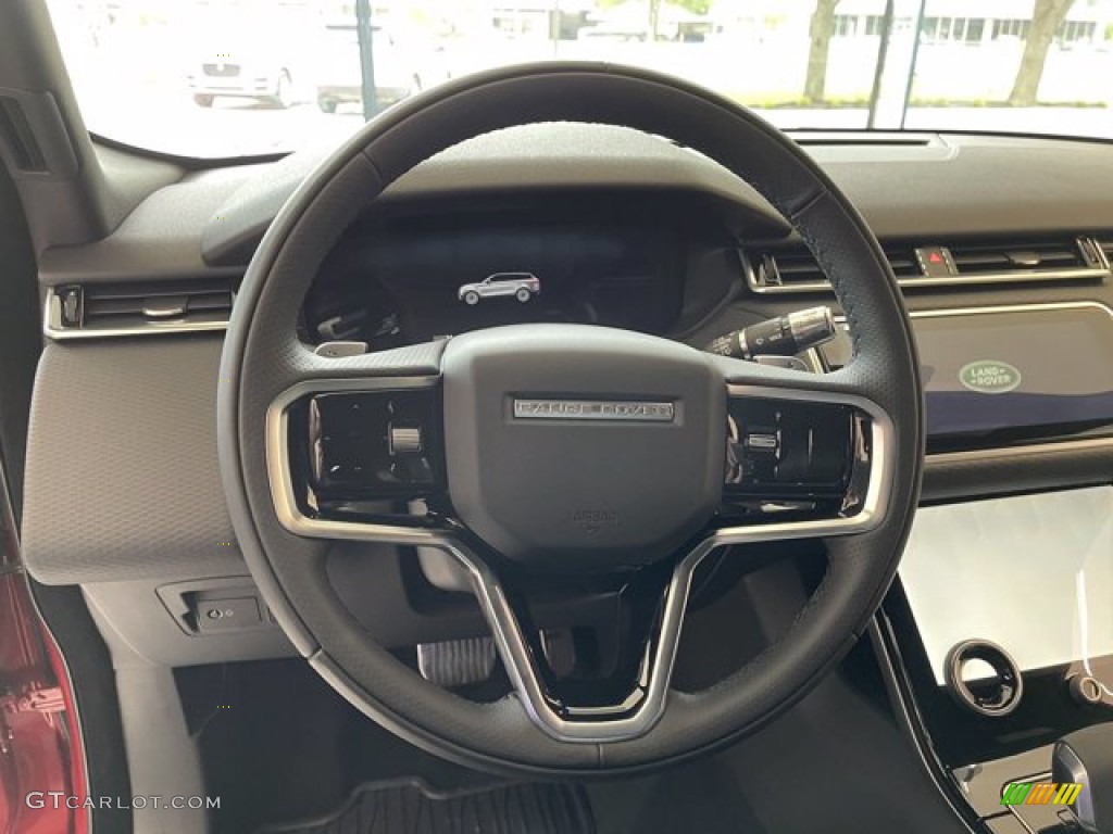 2021 Land Rover Range Rover Velar R-Dynamic S Ebony Steering Wheel Photo #142430326