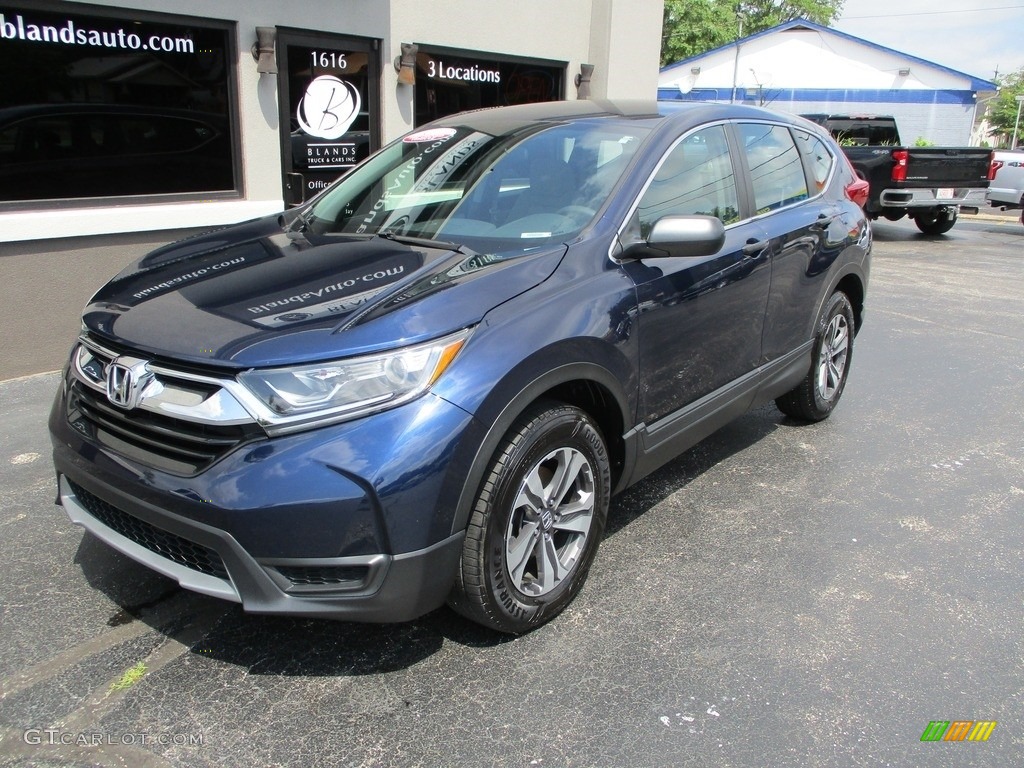 2018 CR-V LX AWD - Obsidian Blue Pearl / Gray photo #2