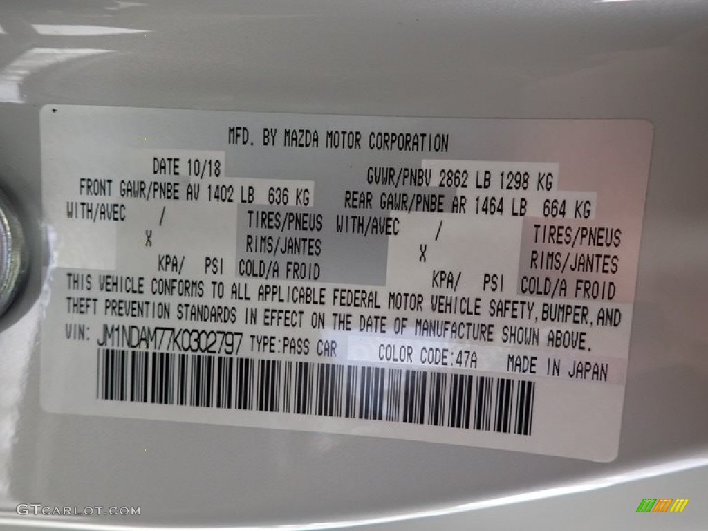 2019 MX-5 Miata RF Color Code 47A for Ceramic Metallic Photo #142432192