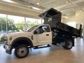 Front 3/4 View of 2021 F550 Super Duty XL Regular Cab 4x4 Chassis Dump Truck