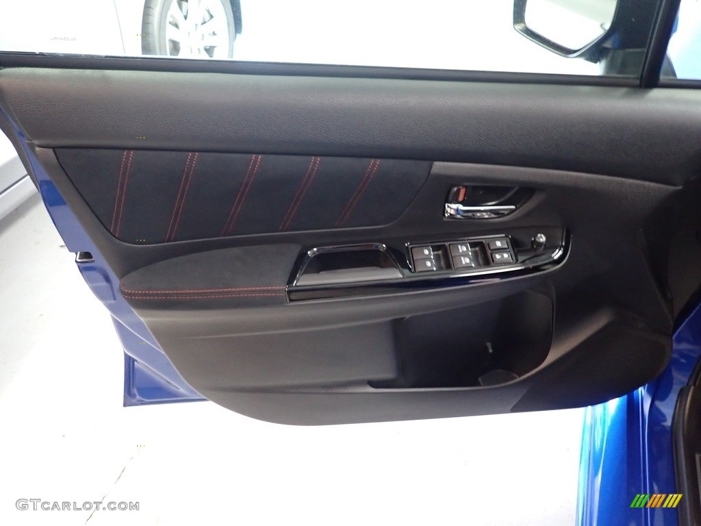 2019 Subaru WRX STI Black Ultrasuede/Carbon Black Door Panel Photo #142435953