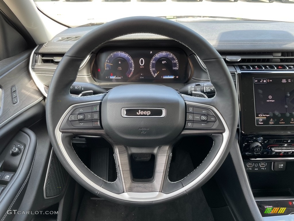 2021 Jeep Grand Cherokee L Limited 4x4 Black Steering Wheel Photo #142436007