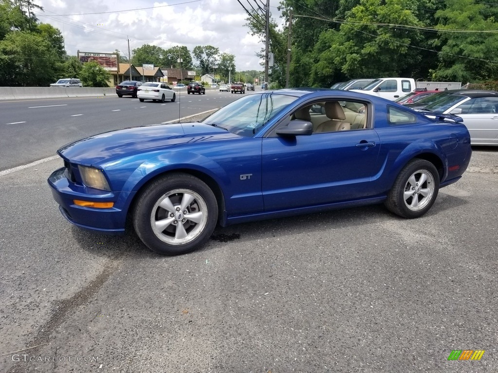 2007 Mustang GT Deluxe Coupe - Vista Blue Metallic / Medium Parchment photo #7