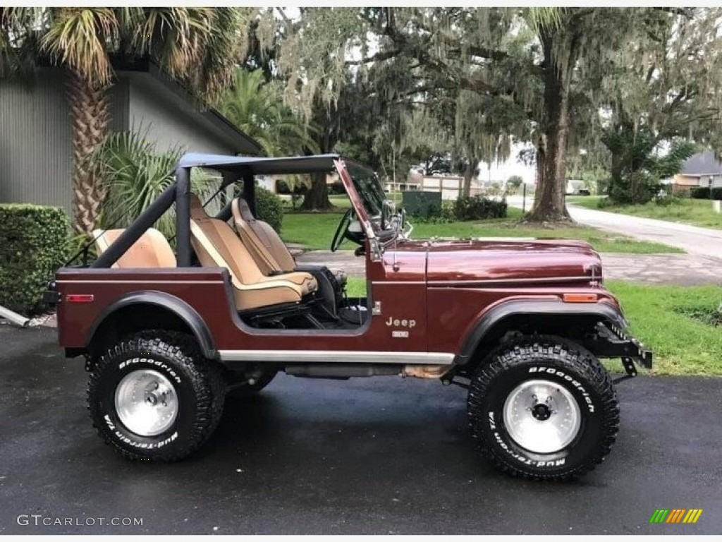 Dark Cocoa Metallic 1976 Jeep CJ7 4x4 Exterior Photo #142436265