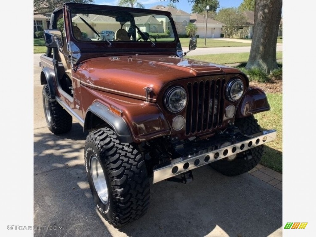 Dark Cocoa Metallic 1976 Jeep CJ7 4x4 Exterior Photo #142436463