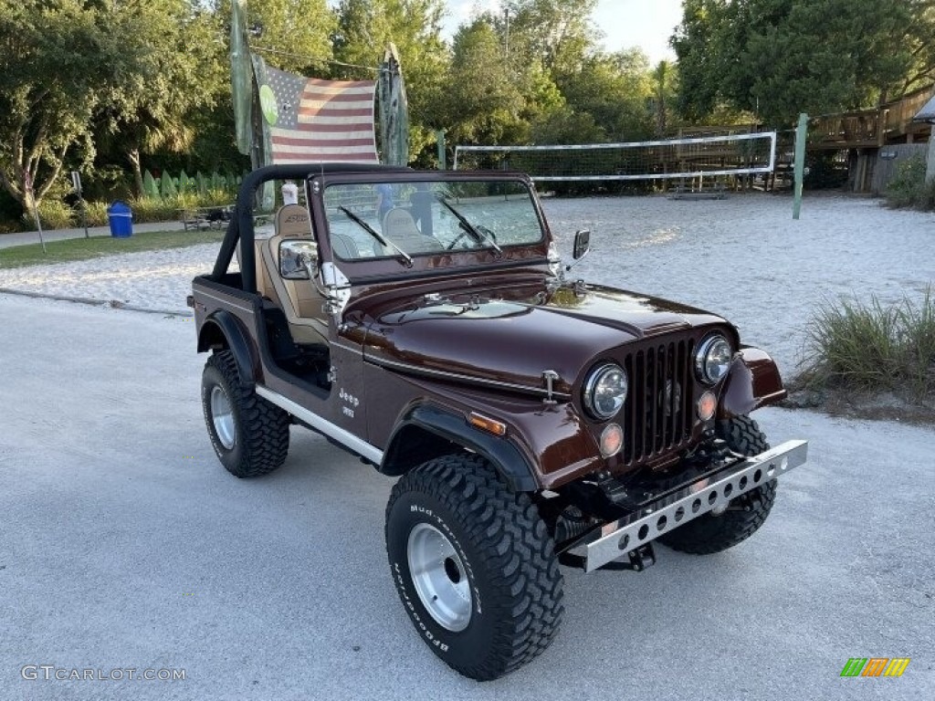 Dark Cocoa Metallic 1976 Jeep CJ7 4x4 Exterior Photo #142436475