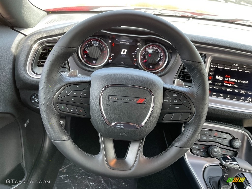 2021 Dodge Challenger R/T Scat Pack Black Steering Wheel Photo #142436589