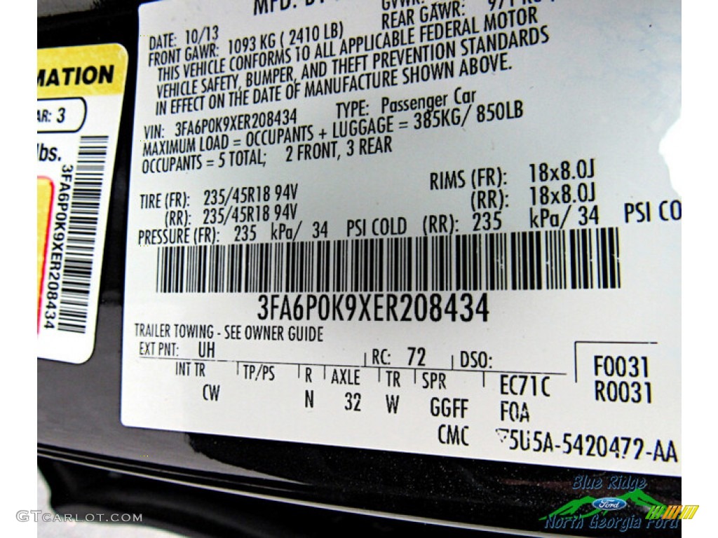 2014 Fusion Titanium - Tuxedo Black / Charcoal Black photo #26