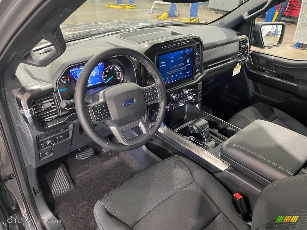 Black Interior 2021 Ford F150 XLT SuperCrew 4x4 Photo #142442773