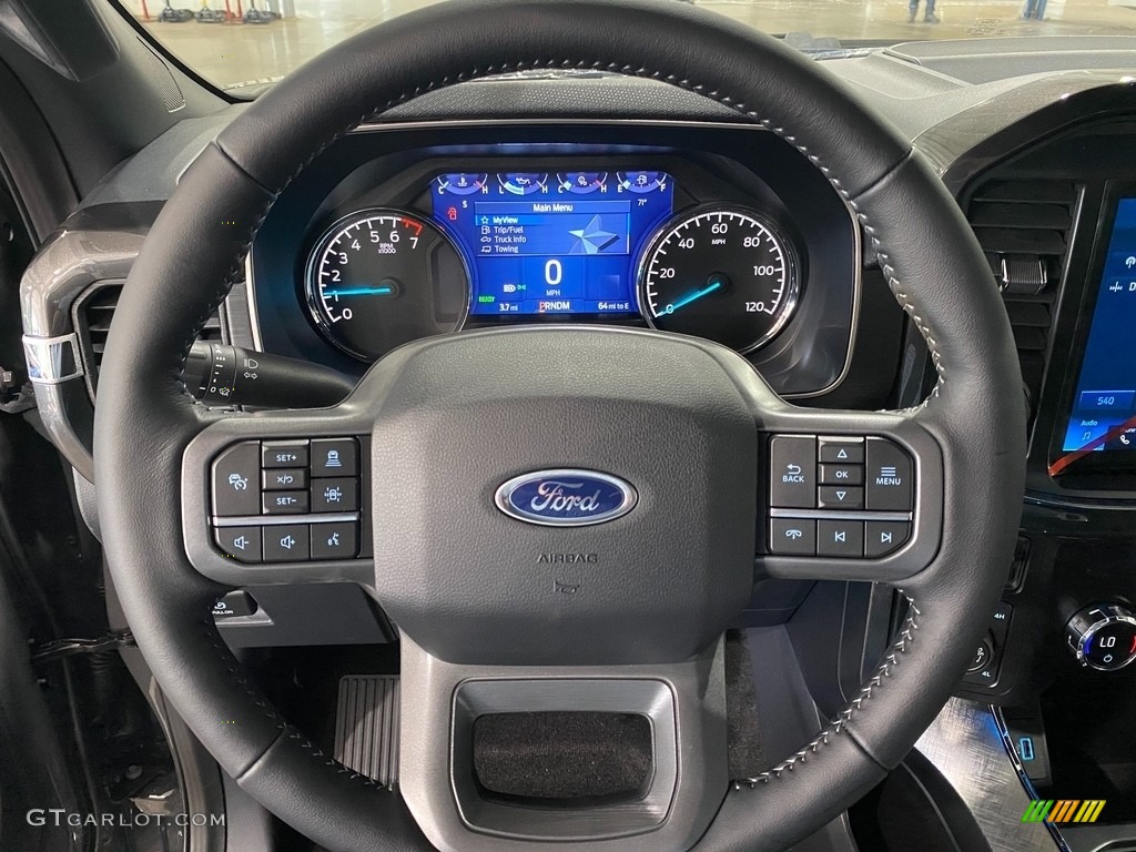 2021 Ford F150 XLT SuperCrew 4x4 Black Steering Wheel Photo #142442800
