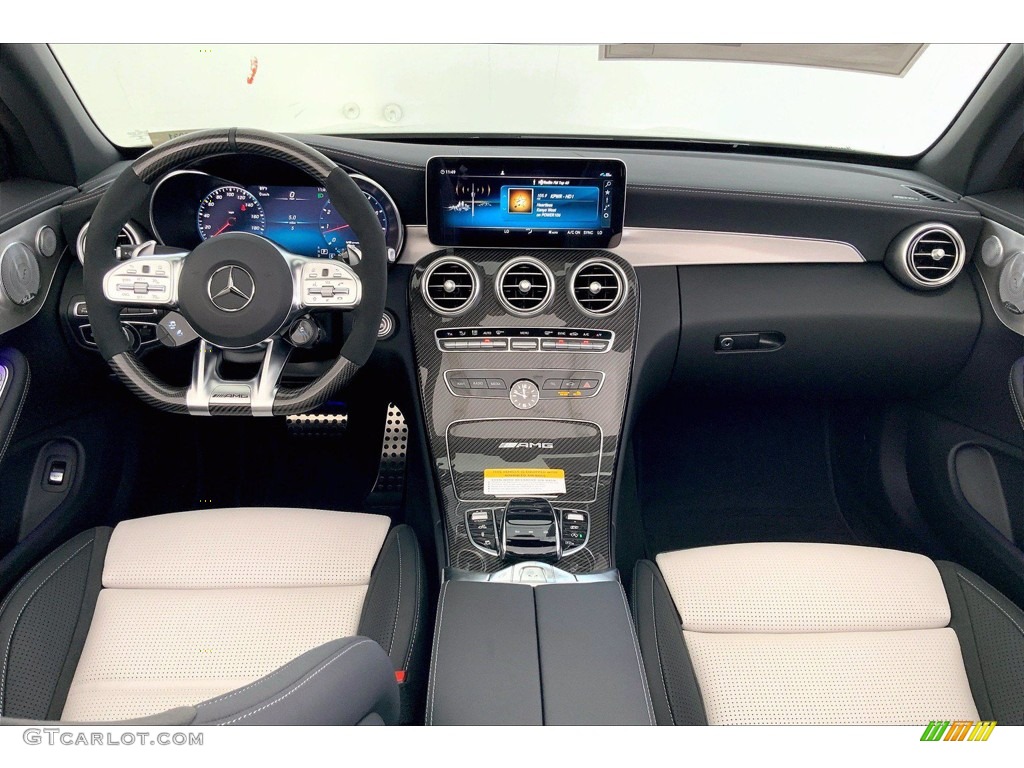 2021 Mercedes-Benz C AMG 63 Cabriolet Platimun White Pearl/Black Dashboard Photo #142448619