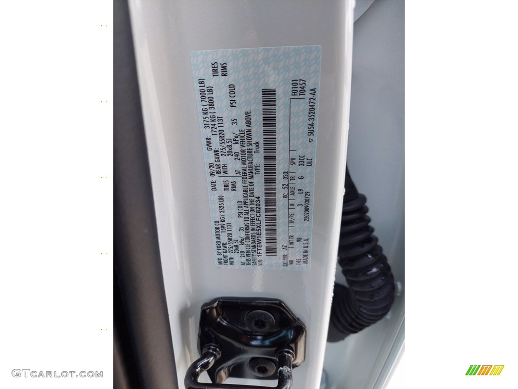 2020 F150 Platinum SuperCrew 4x4 - Star White / Black photo #32