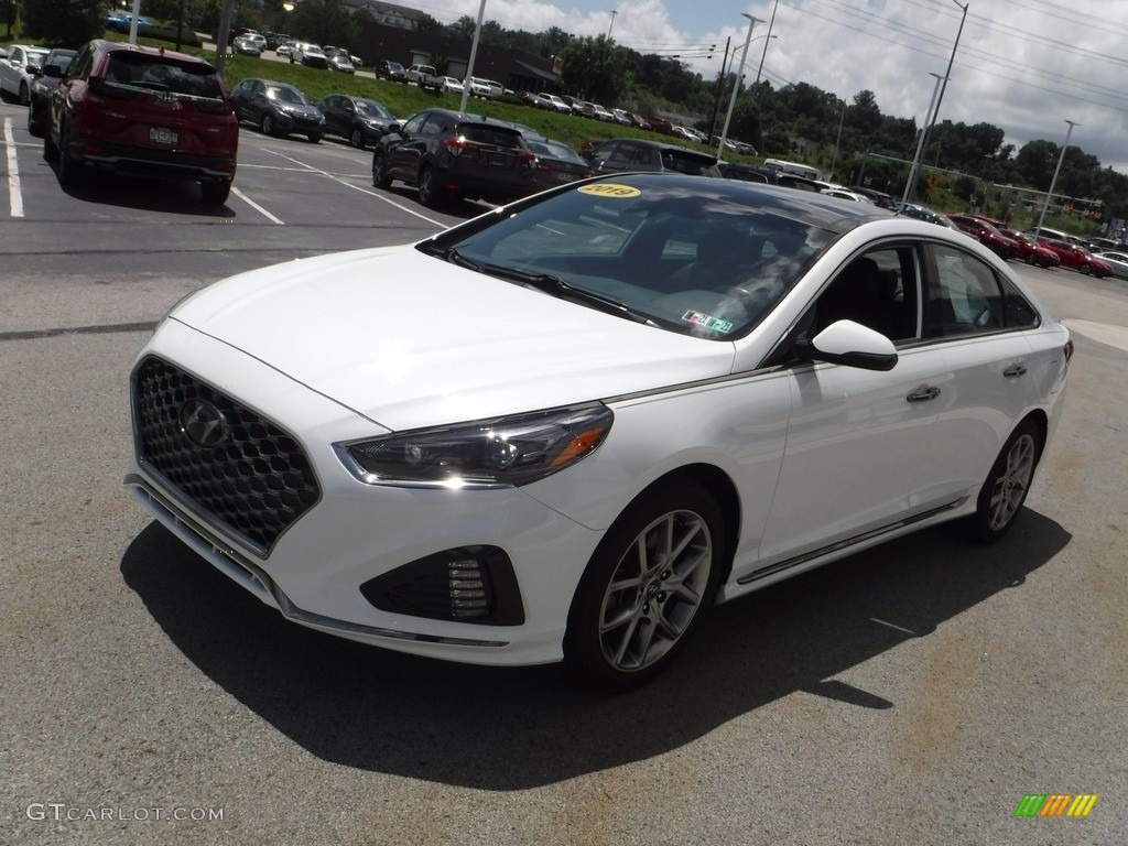 2019 Sonata Limited - Quartz White Pearl / Black photo #6