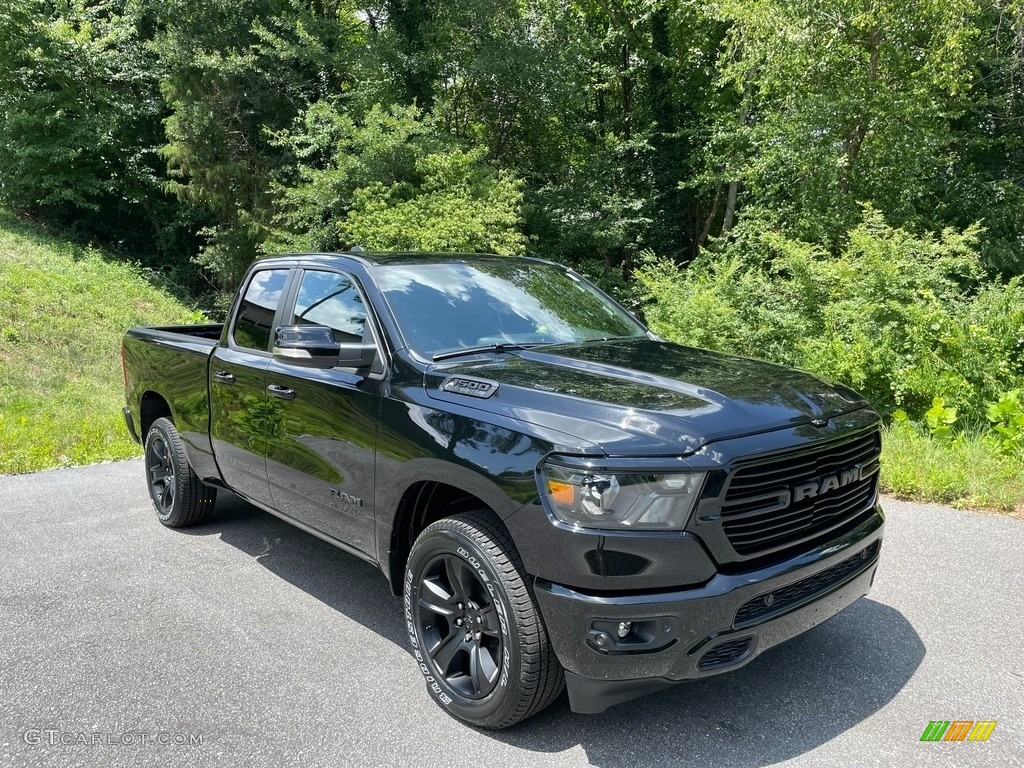 Diamond Black Crystal Pearl 2021 Ram 1500 Big Horn Quad Cab 4x4 Exterior Photo #142457468