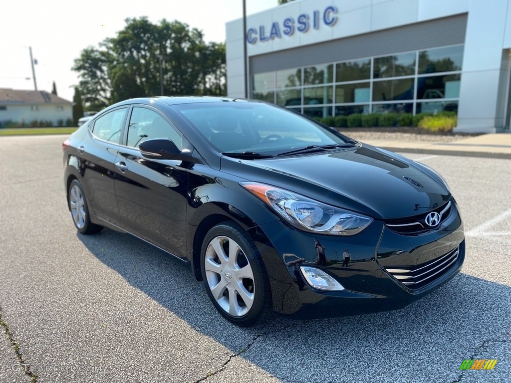 2012 Elantra Limited - Midnight Black / Gray photo #1
