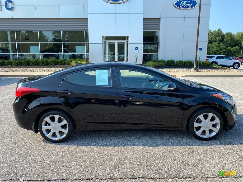 2012 Elantra Limited - Midnight Black / Gray photo #4